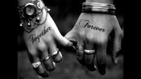together forever matching couple tattoo