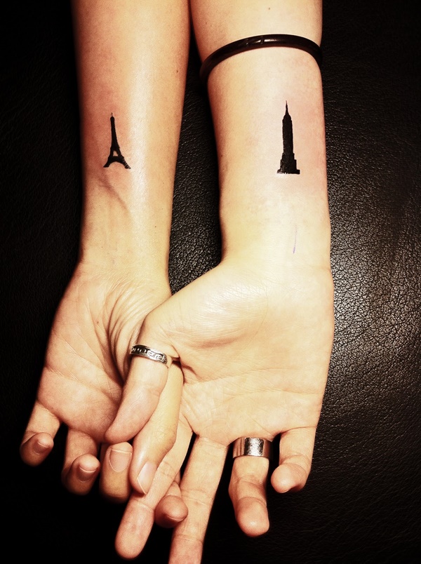 travel matching couple tattoo