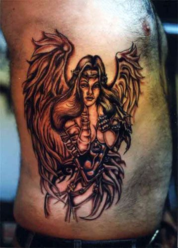 tribal guardian angel tattoo for men