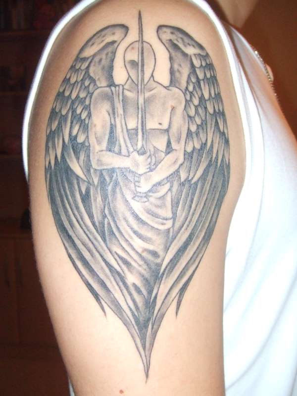 unique guardian angel tatoo for men
