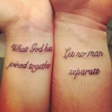 wedding vows matching couple tattoo