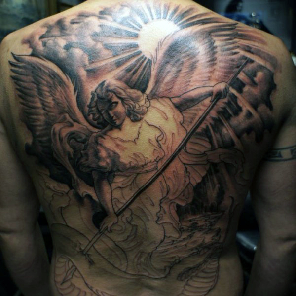 wonderful guardian angel tattoo for men
