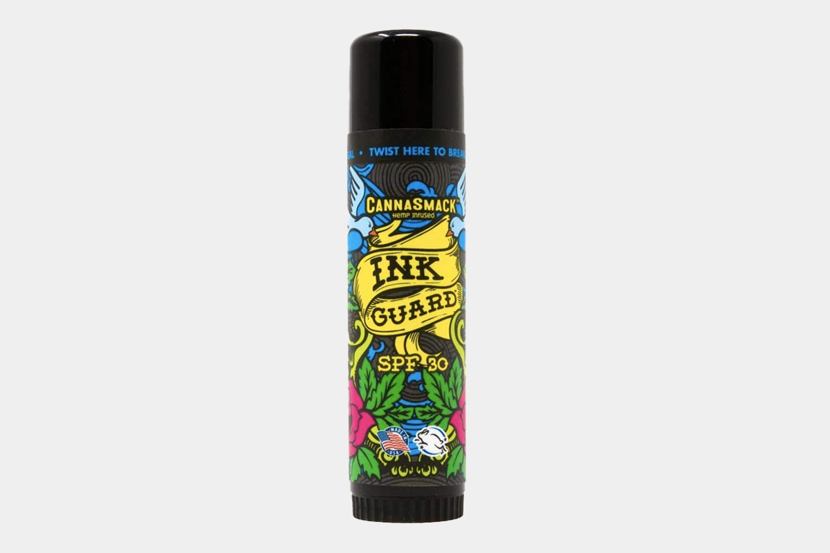 cannasmack ink guard tattoo sunscreen & ink fade shield stick