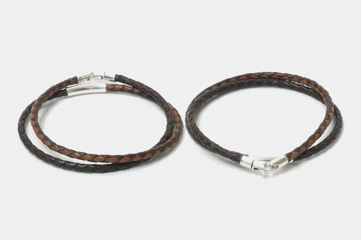Caputo & Co. Braided Leather Bracelet