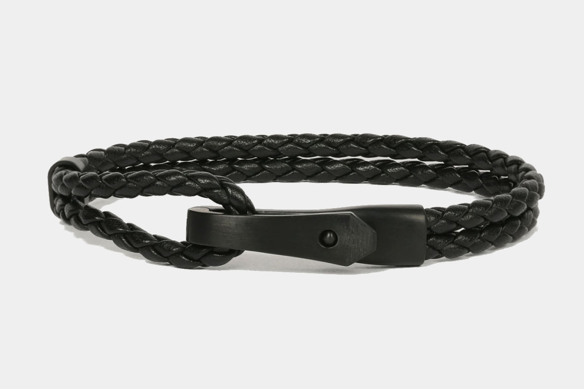 Emporio Armani Woven Leather Bracelet
