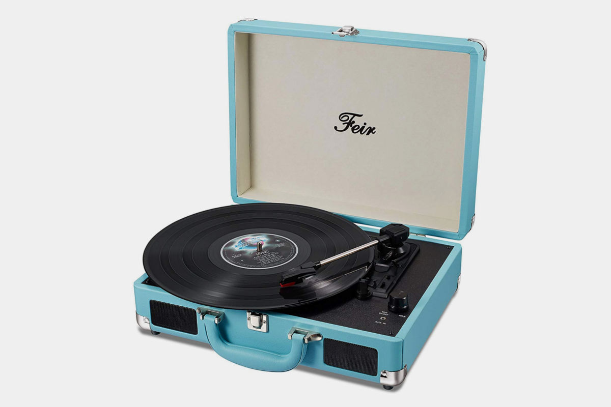 Feir Vinyl Stereo Blue Record Player