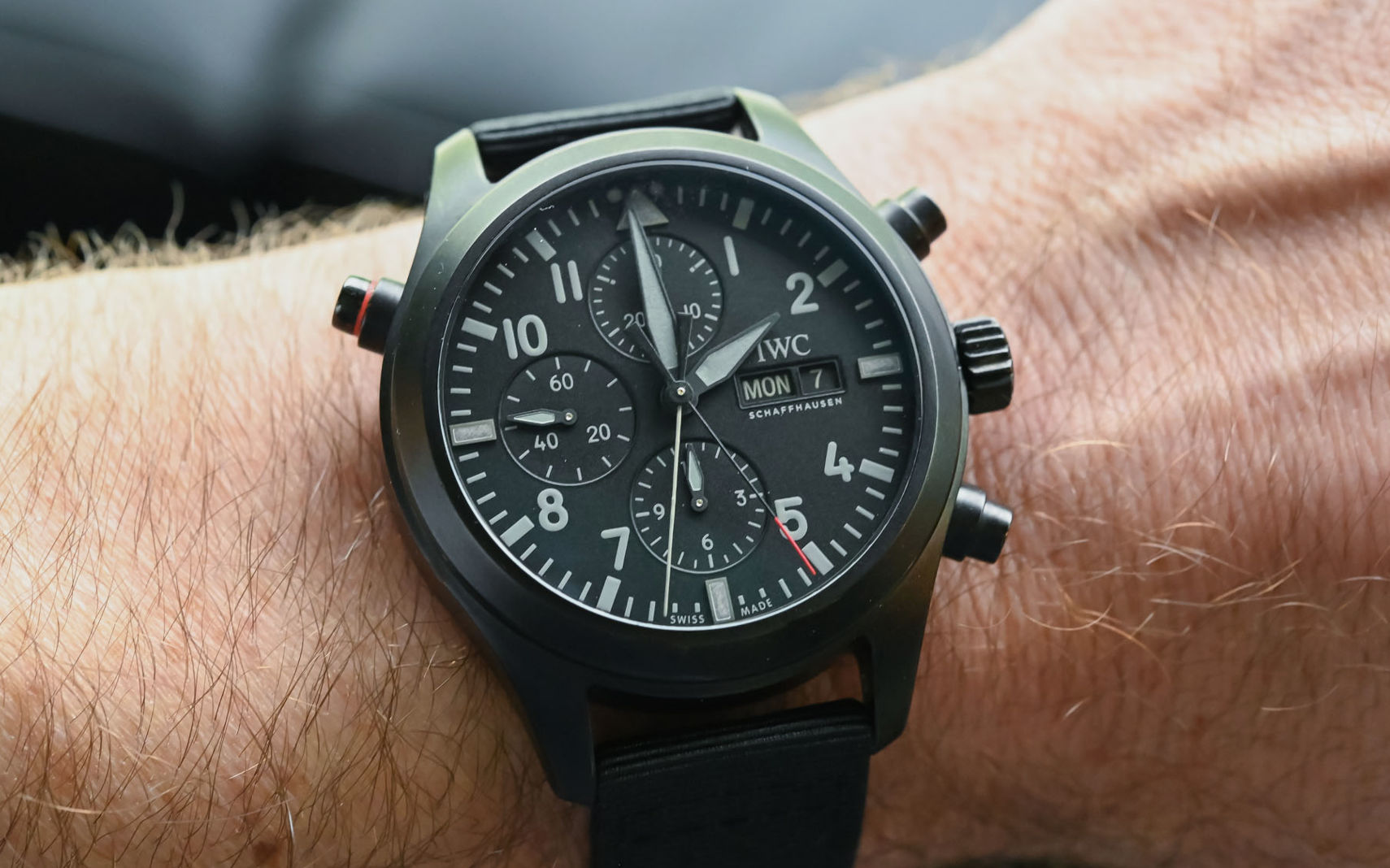 IWC Pilot’s Double Chronograph Top Gun Ceratanium Watch | Improb