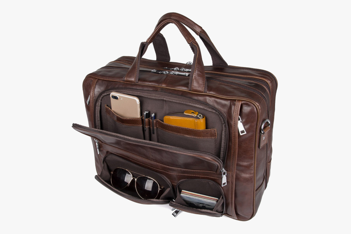 Augus Business Travel Leather Briefcase