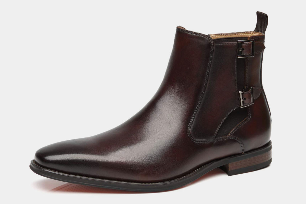 La Milano Men’s Leather Strap Chelsea Boots