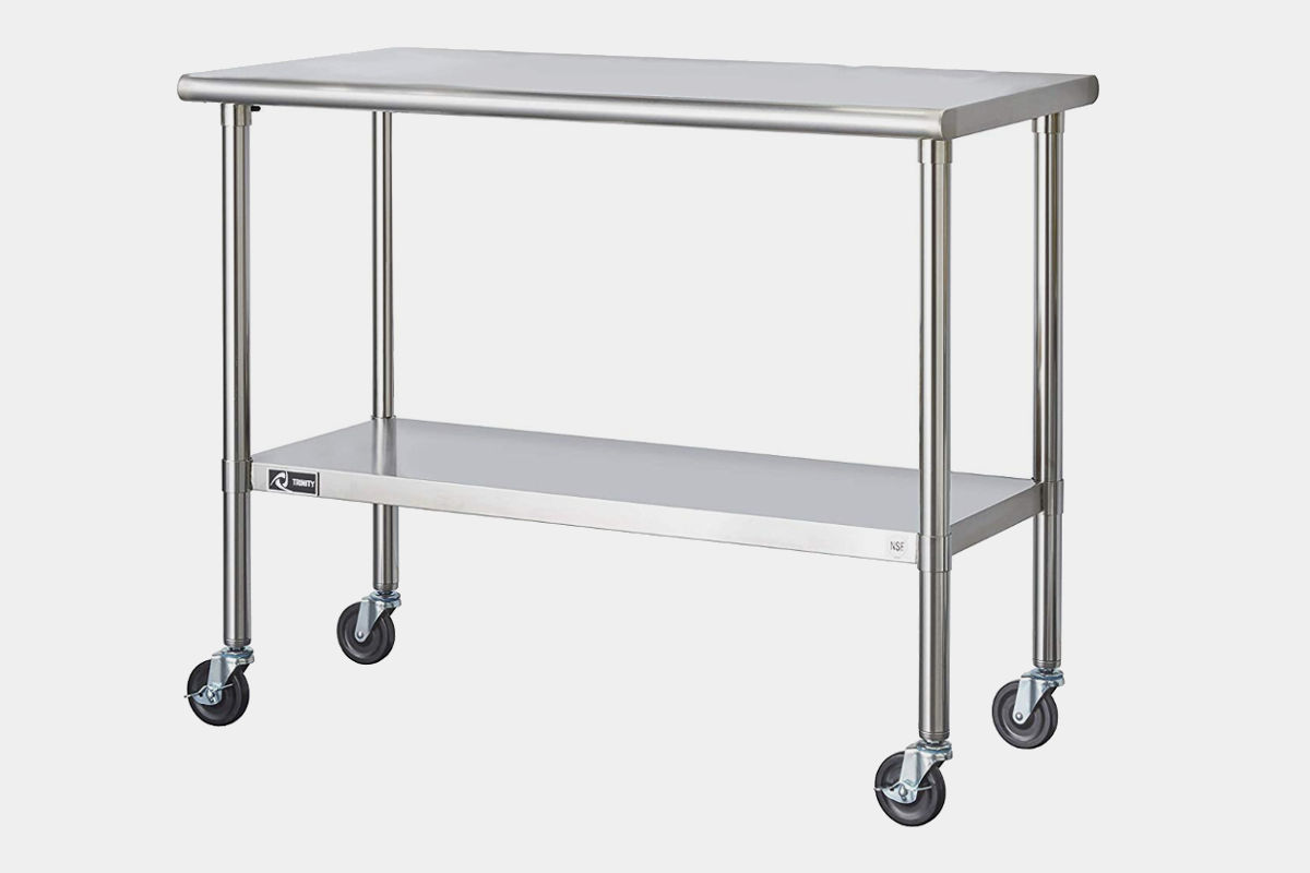 Trinity 48-inch EcoStorage NSF Stainless Steel Table with Wheels