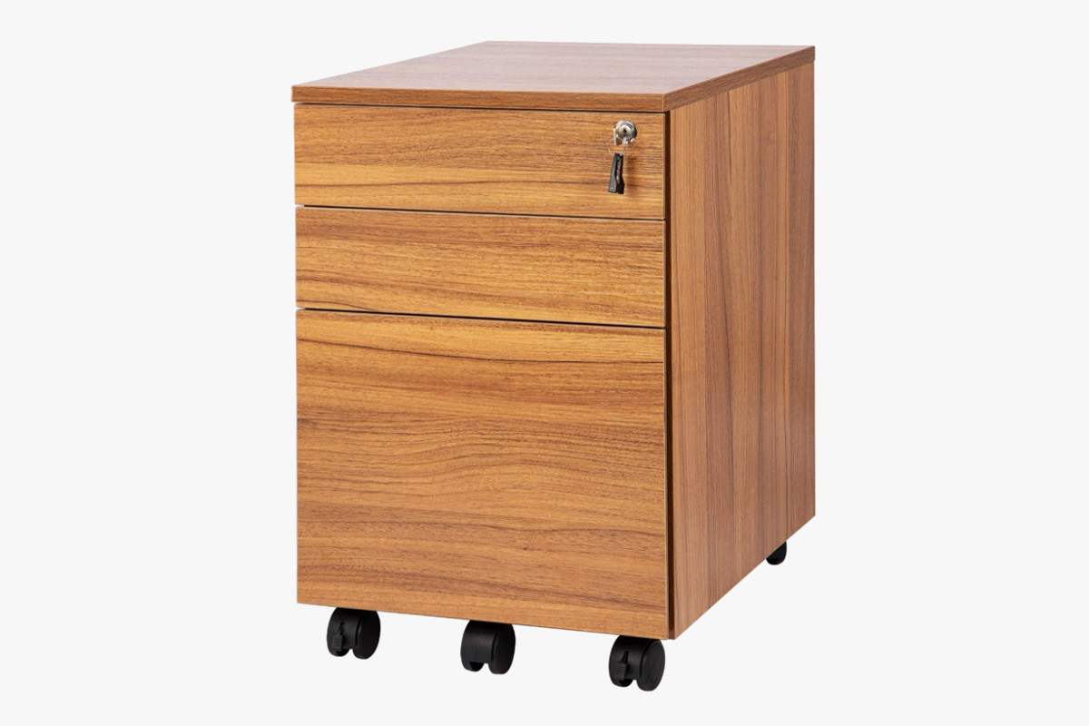 TOPSKY 3 Drawers Wood Mobile File Cabinet