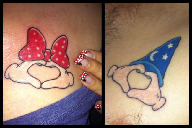Mickey and Minnie Heart Fingers
