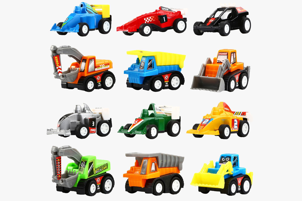 12-Pack Pull Back Vehicles