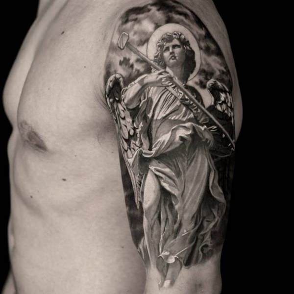 Angelic Tattoo for Religious Men