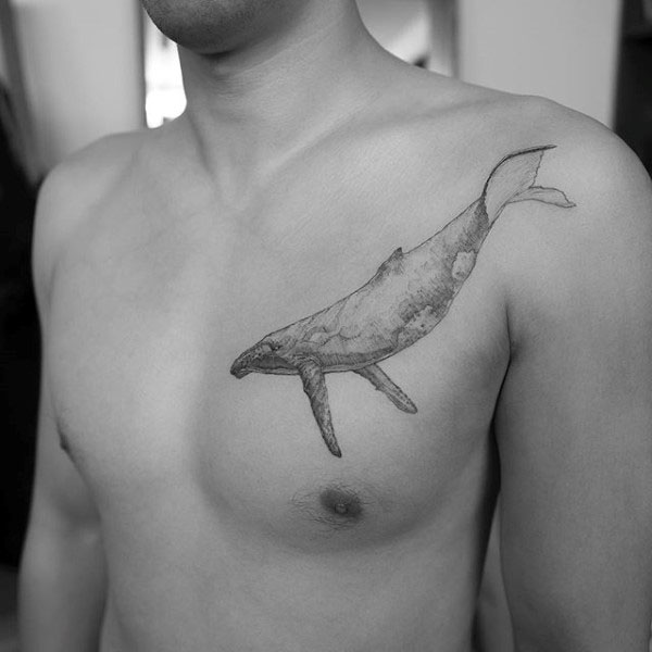 Beluga Whale Shoulder Tattoo for Men