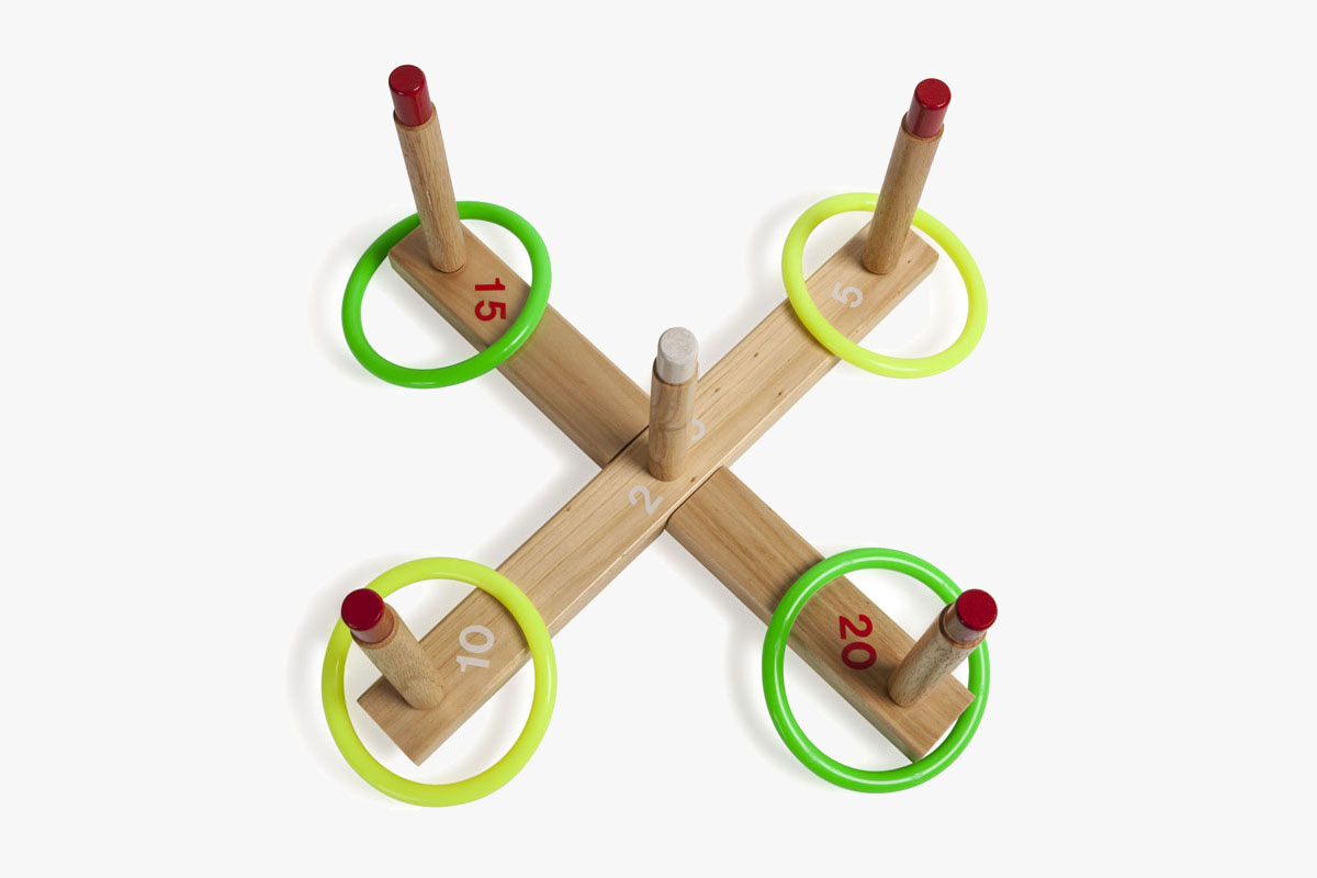 Champion Sports Wooden Ring Toss Set