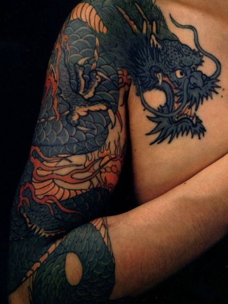 Chinese Dragon Snaking around the Arm