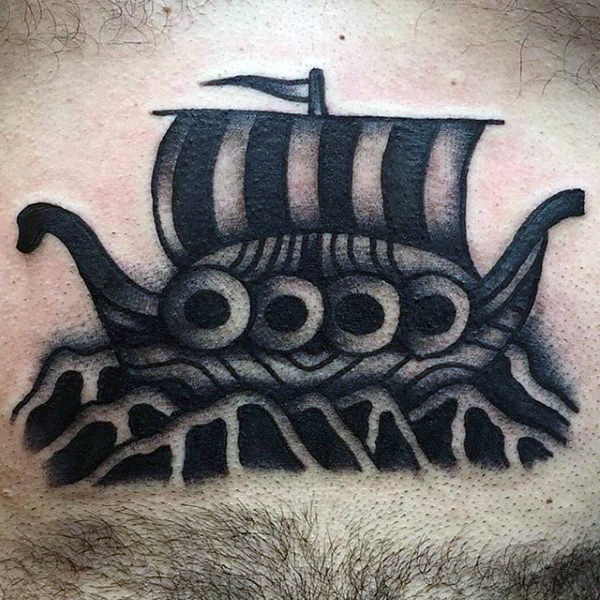 Colorless Viking Ship Sailing on Your Chest