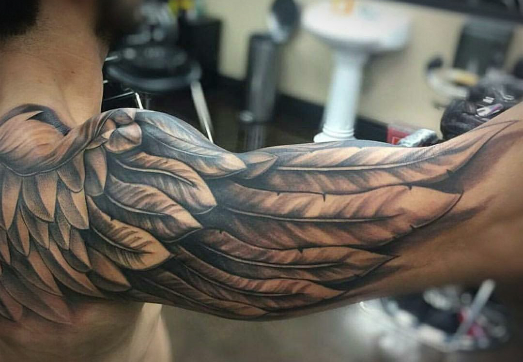 Eagle Wing Shoulder Tattoo Idea for Men