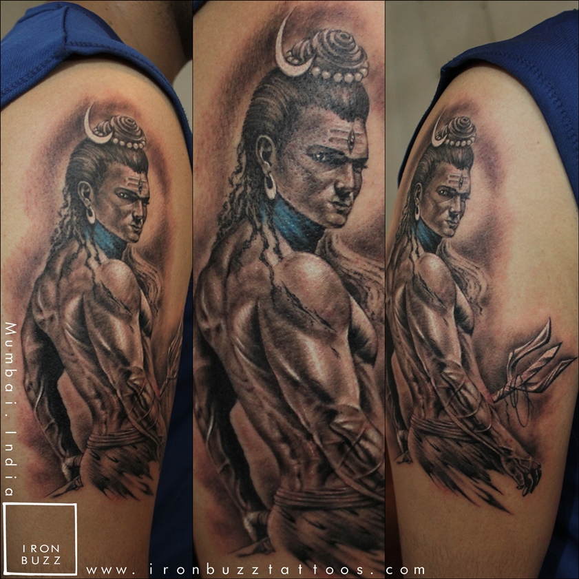 Hindu God, Lord Shiva, Shoulder Tattoo