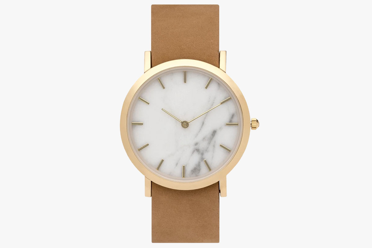 Analog White Marble Classic Watch