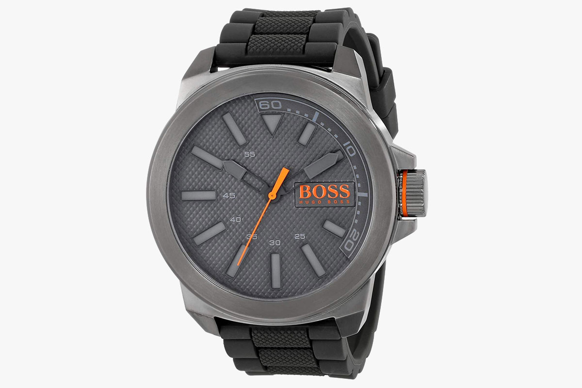 BOSS Orange Men’s Stainless Steel and Silicone Watch
