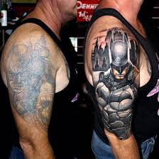 Batman Tattoo Cover Up Idea for Men