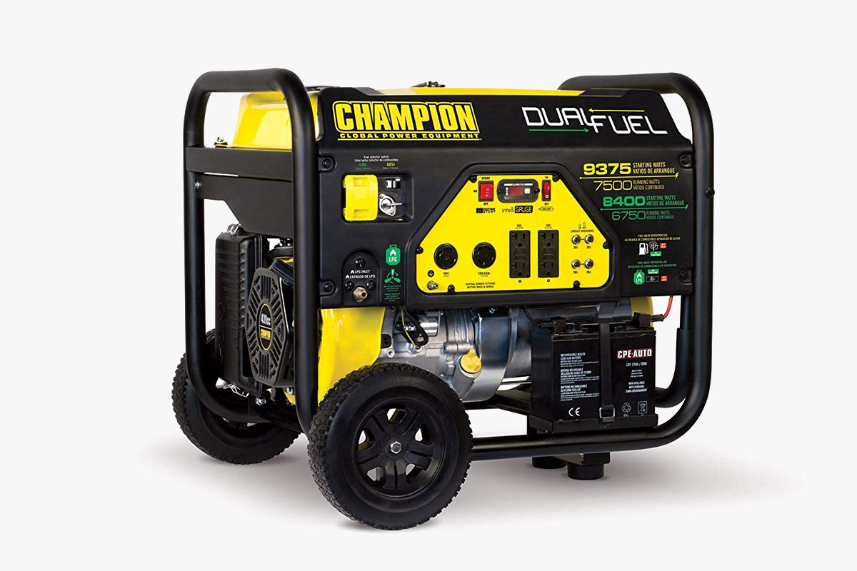 Champion - 7500-Watt Dual Fuel Portable Generator with Electric Start