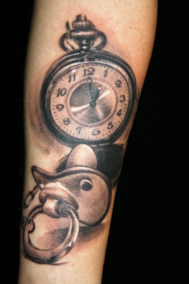 Clock Tattoo of the Time Your Child Was Born