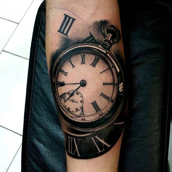 Clock in a Clock Tattoo Idea for Men