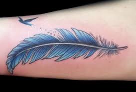 Colorful Feather Tattoo for Those Who Love to Travel