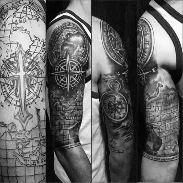 Compass and World Map Cover Up idea