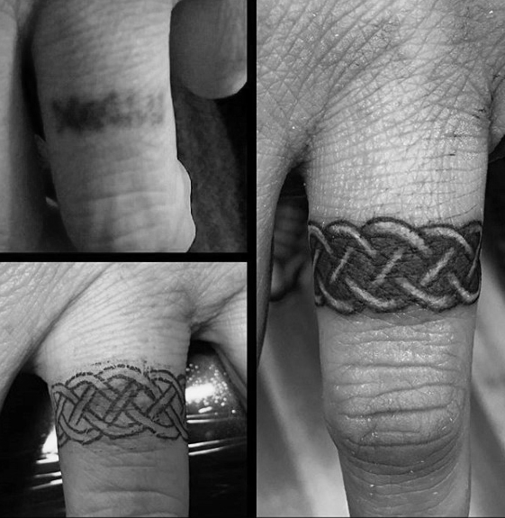 Criss Cross Ring Finger Tattoo Cover Up