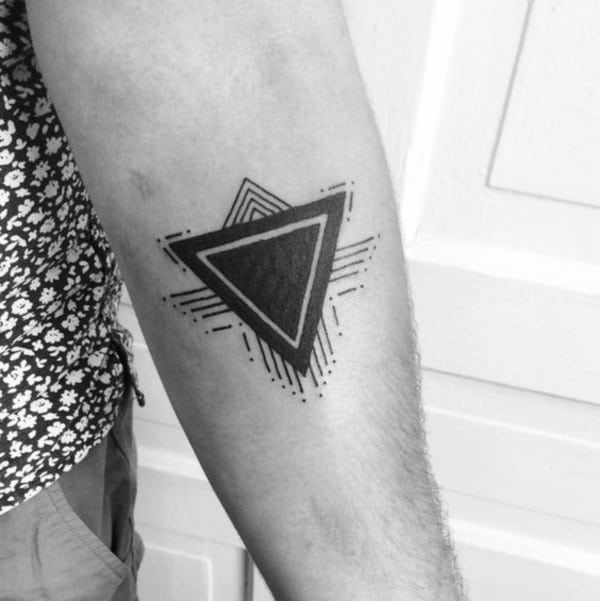 Cross, Arrow, and Triangle Tattoo Idea