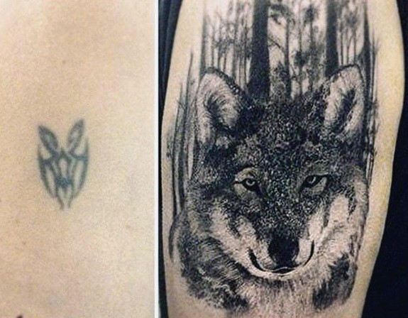 Elaborate Wolf Tattoo