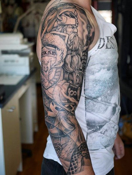 Full Sleeve with Nordic Symbols