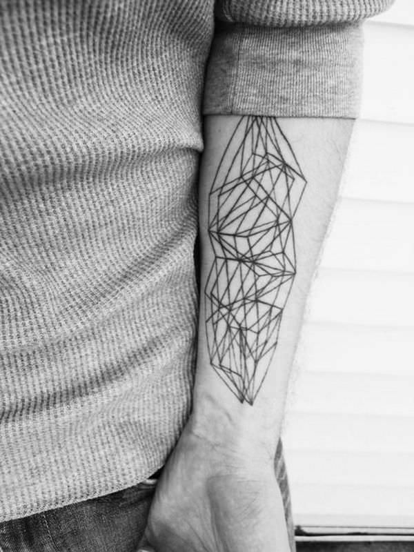 Geometric Forearm Tattoo to Symbolize Complexity of Life