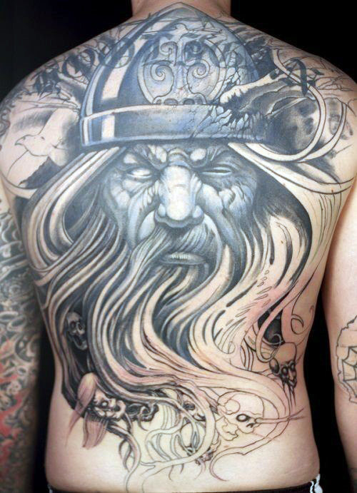 Get a Nordic Fighter Tattooed Across Your Entire Back