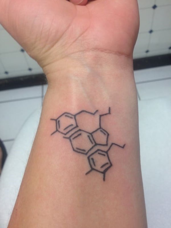 Honeycomb Chemical Symbol Wrist Tattoo