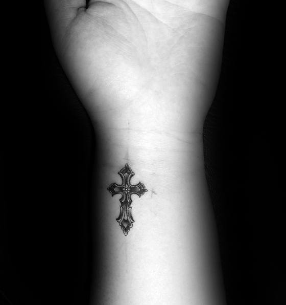 Lower Left Wrist Religious Tattoo