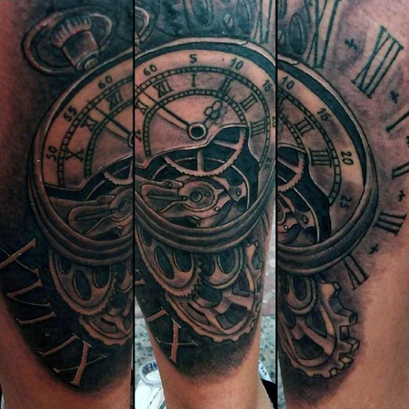 Magnified Clock Tattoo