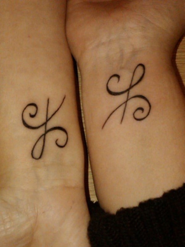 Matching Initials Tattoo with Your Best Friend