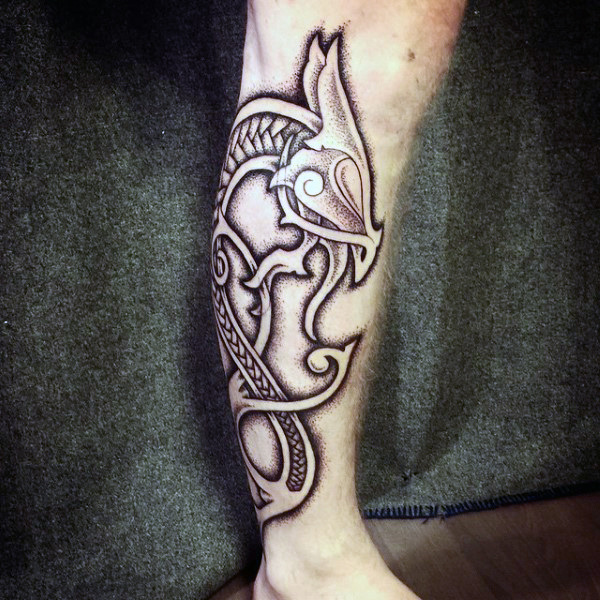 Nordic Dragon Forearm Tattoo