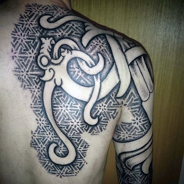 Nordic Tattoo Over a Traditional Design