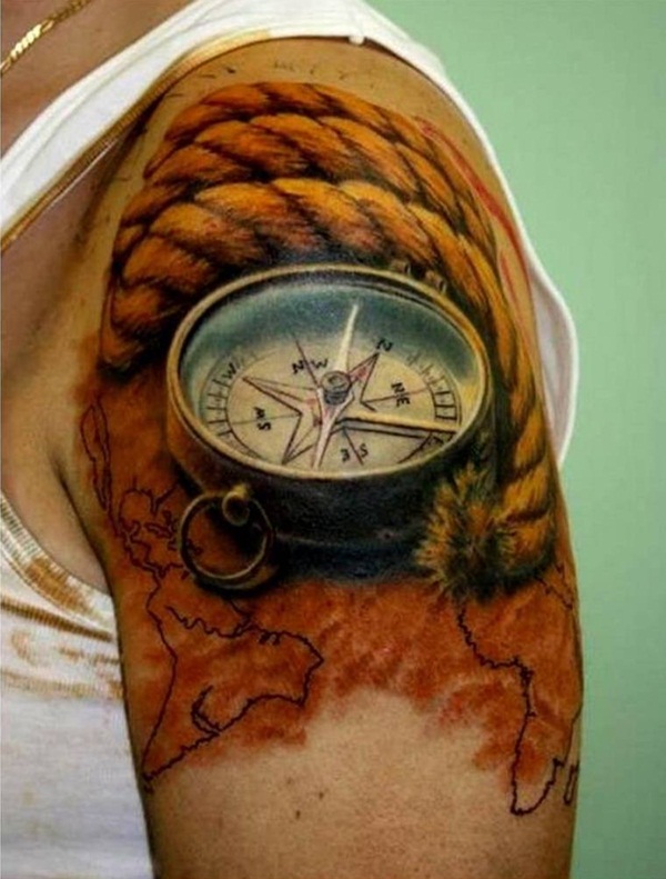 Realistic Compass Clock Shoulder Piece