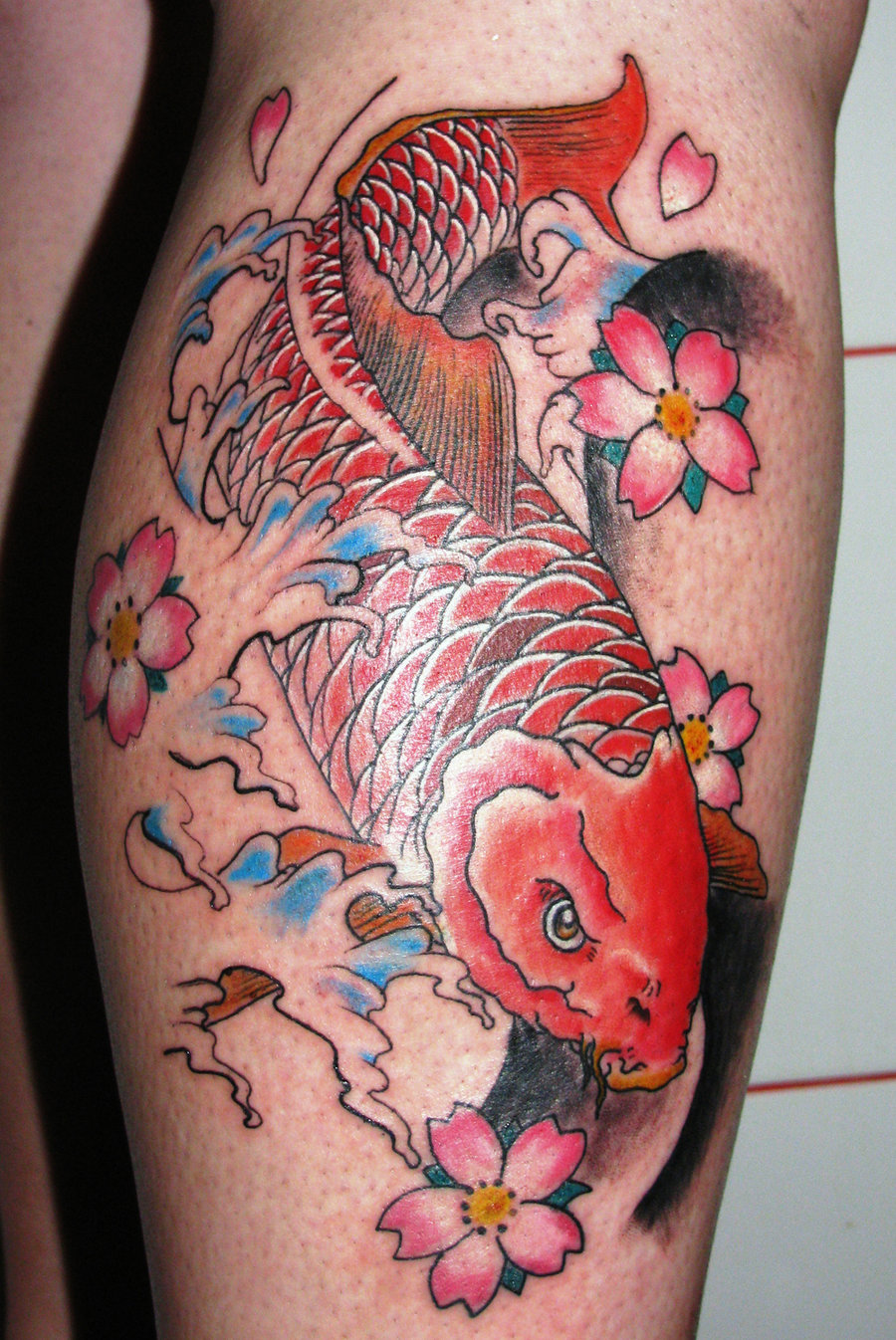 Red Koi Fish Tattoo for Strength