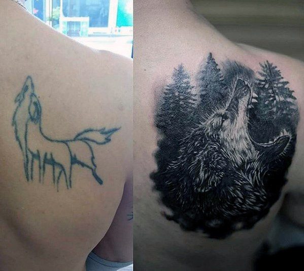 Replace a Minimal Wolf Tattoo with a Detailed Piece