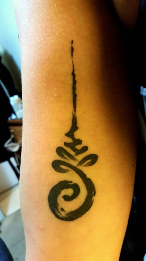 Spiral Tattoo that Looks Painted by Hand