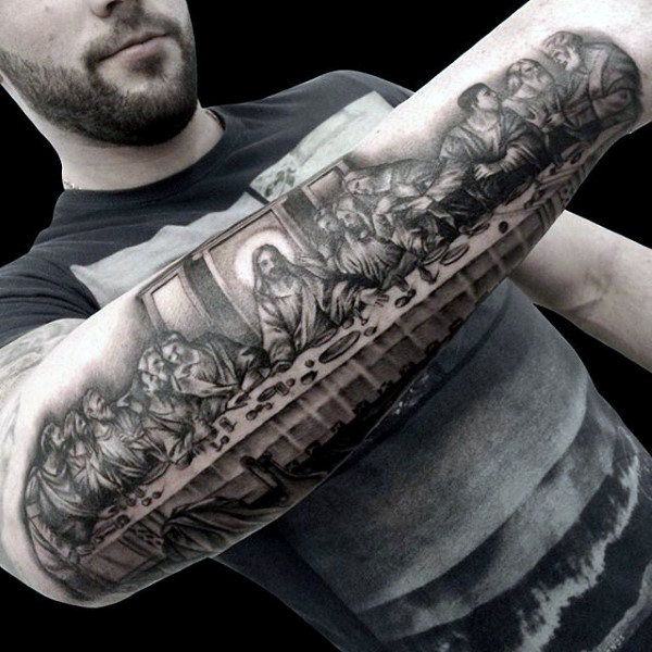 Forearm Image of the Last Supper with Jesus and the Disciples