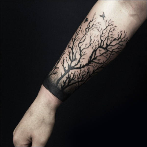 Forearm Tree Branch Tattoo Idea